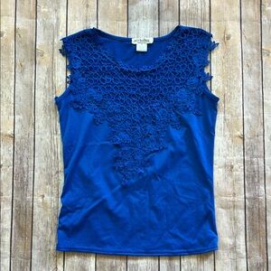 Workshop Republic Clothing Blue Ruffled Tank Top